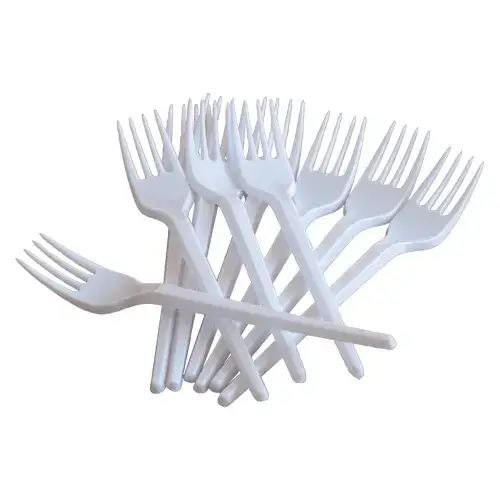 Виделка пластикова Біла 100шт